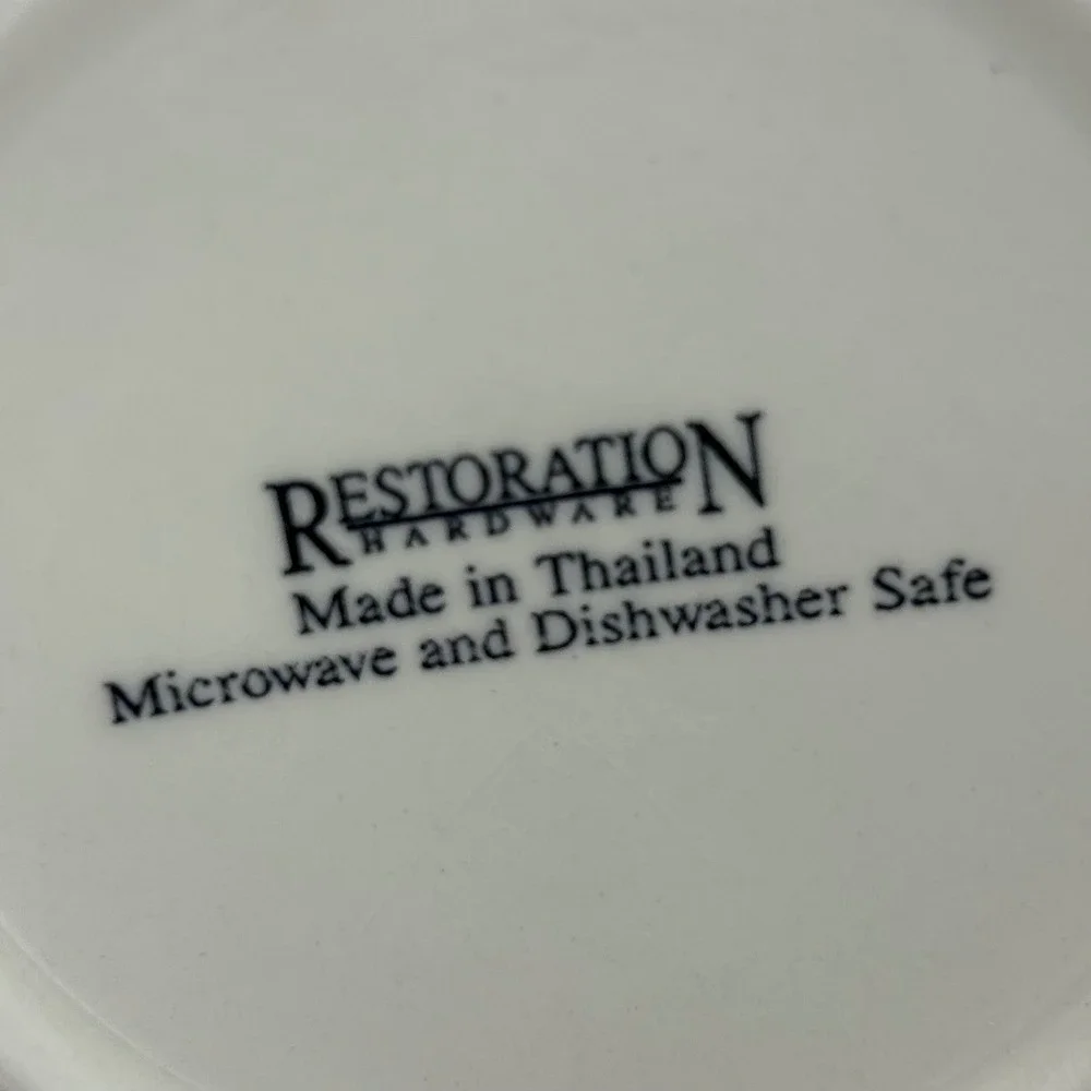 Restoration Hardware Hand Tools Blueprint Coffee Mug Woodworking Sketch Tan Blue